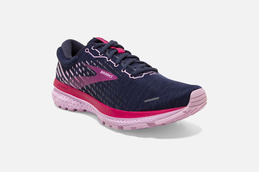 Brooks Ghost 13 Road Running Shoes Womens Navy/Red 284697-ZKN